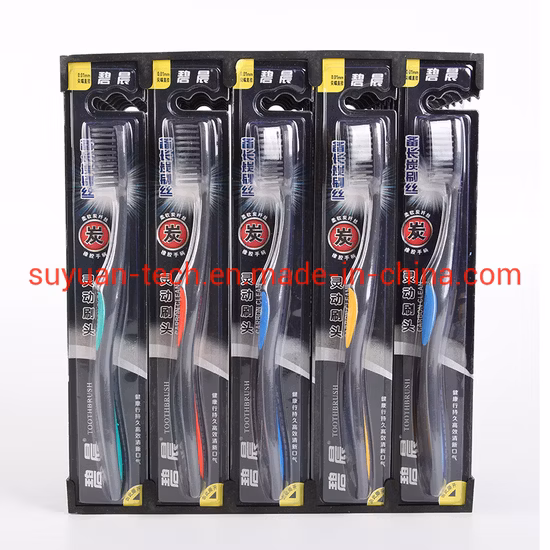 Carvão de bambu limpo e cuidado escova de dentes de cerdas macias gengivais escova de dentes para adultos