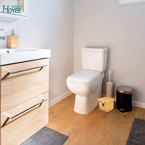 Capa de bambu para banheiro, conjunto de quatro peças de plástico para lavagem de banheiro, suporte para escova de dentes